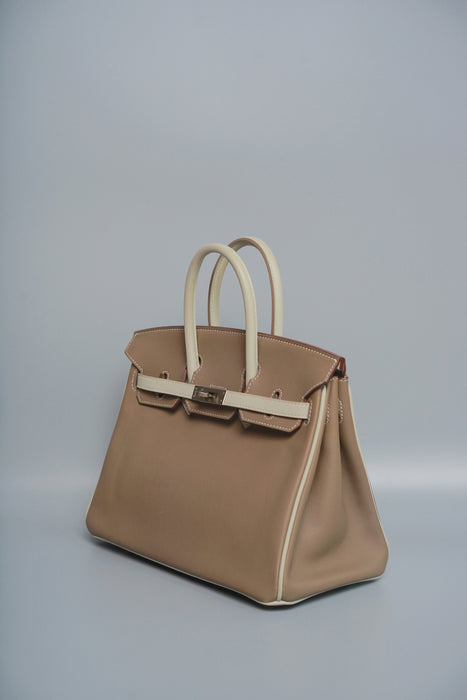 Hermes Birkin 25 in Etoupe x Gris Perle Swift Brushed Phw