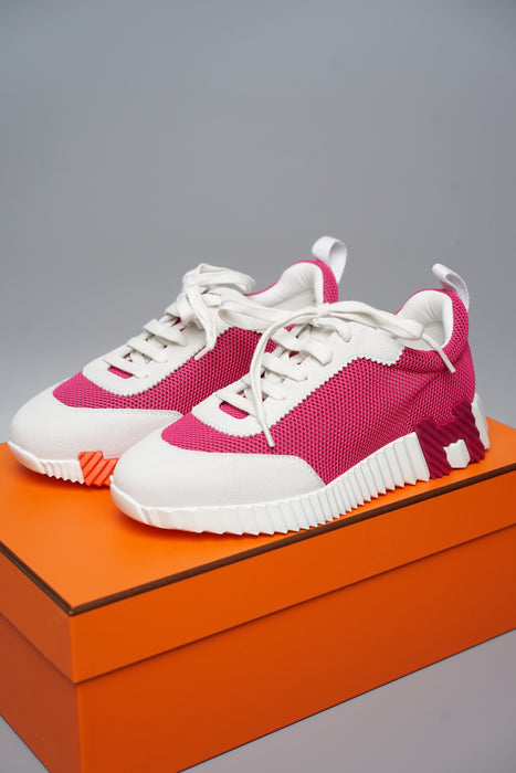 Hermes Bouncing Sneakers in Rose Vinicunca/Blanc Size 37 (Brand New)