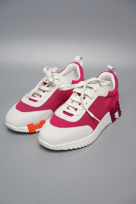 Hermes Bouncing Sneakers in Rose Vinicunca/Blanc Size 37 (Brand New)