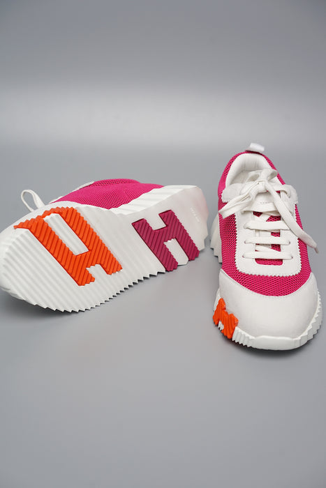 Hermes Bouncing Sneakers in Rose Vinicunca/Blanc Size 37 (Brand New)