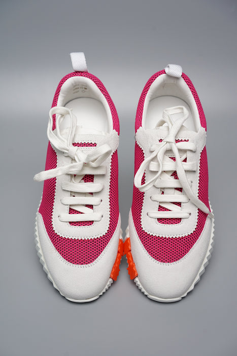 Hermes Bouncing Sneakers in Rose Vinicunca/Blanc Size 37 (Brand New)