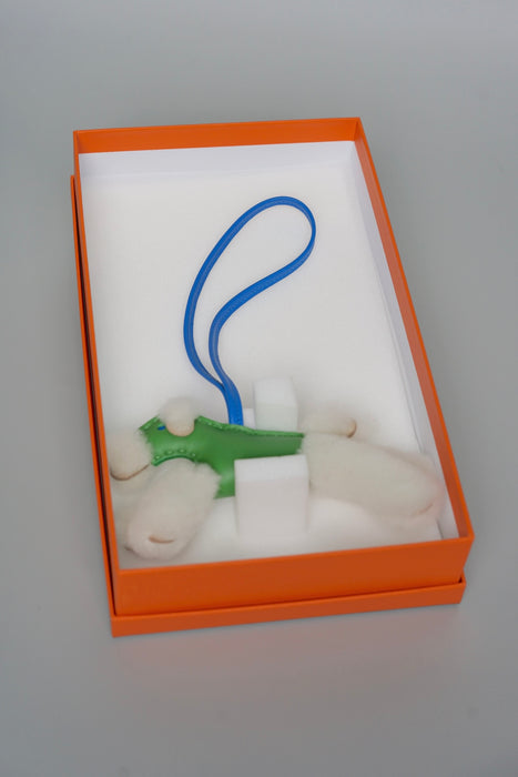 Hermes Budy Charm in Fox Terrier Merinos Wool and Milo lambskin (Brand New)