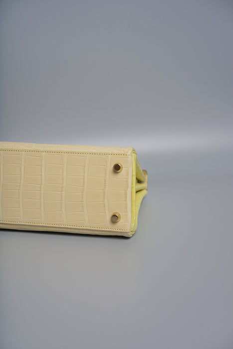 Hermes Kelly 25 HSS Vanilla x Lime Matte Alligator Bghw