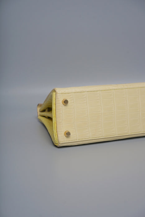 Hermes Kelly 25 HSS Vanilla x Lime Matte Alligator Bghw