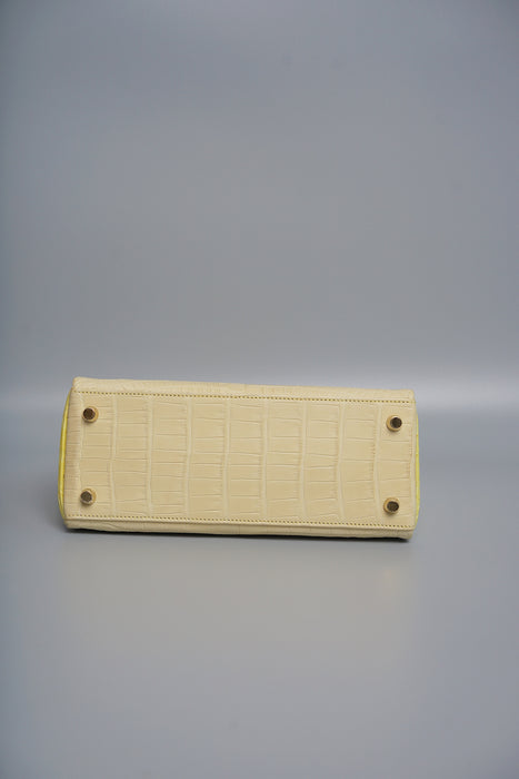 Hermes Kelly 25 HSS Vanilla x Lime Matte Alligator Bghw