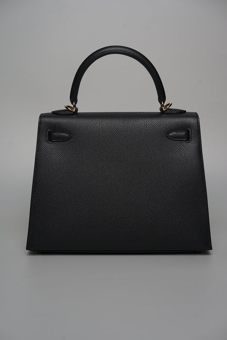 Hermes Kelly II Sellier 25 in Noir Ghw (Brand New)