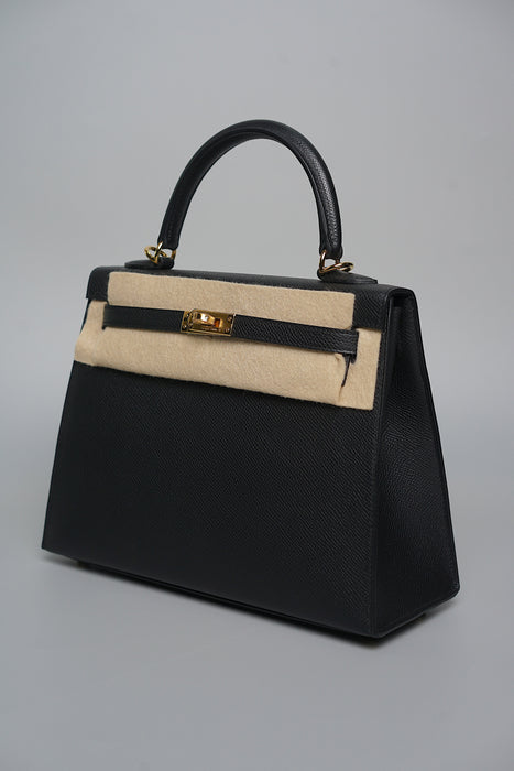 Hermes Kelly II Sellier 25 in Noir Ghw (Brand New)