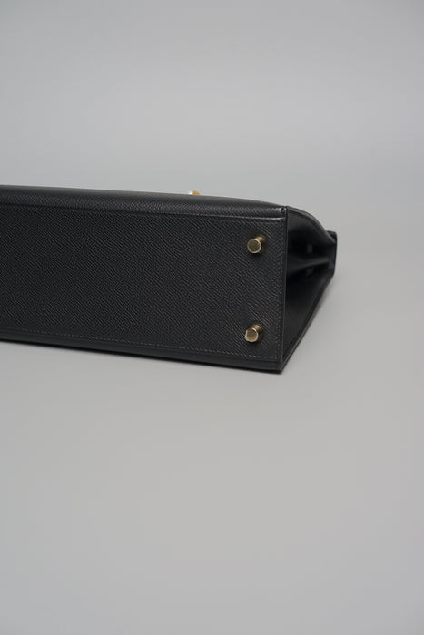 Hermes Kelly II Sellier 25 in Noir Ghw (Brand New)