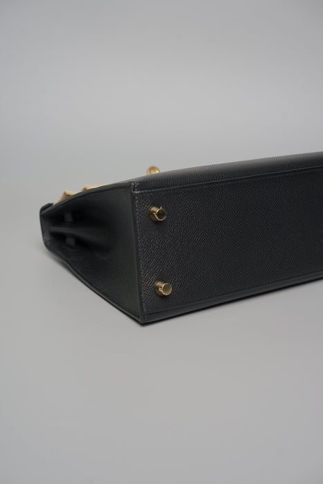 Hermes Kelly II Sellier 25 in Noir Ghw (Brand New)