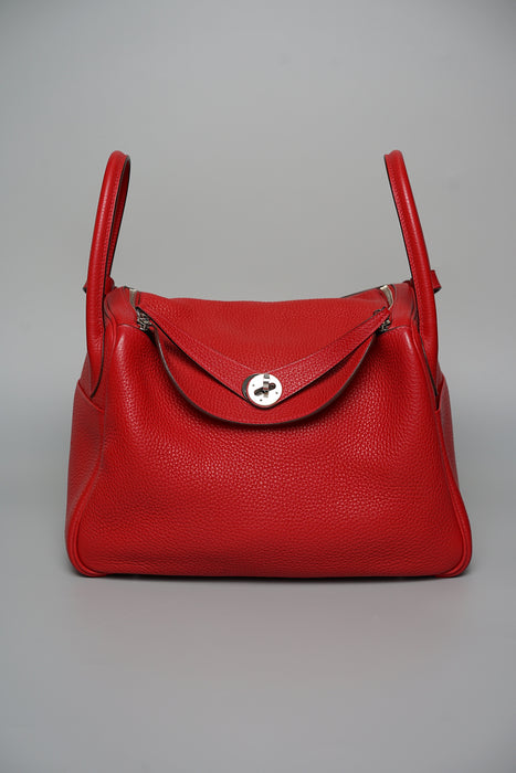 Hermes Lindy 30 in Rouge Casque Phw