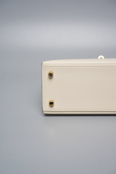 Hermes HSS Kelly 25 Sellier in Craie / Trench Bghw