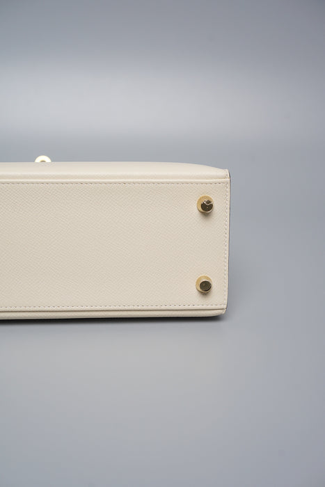 Hermes HSS Kelly 25 Sellier in Craie / Trench Bghw