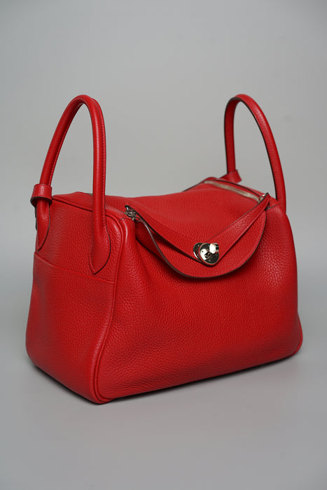 Hermes Lindy 30 in Rouge Casque Phw