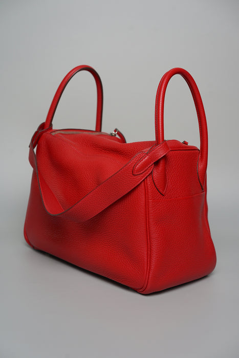 Hermes Lindy 30 in Rouge Casque Phw