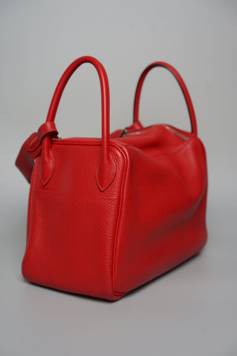 Hermes Lindy 30 in Rouge Casque Phw