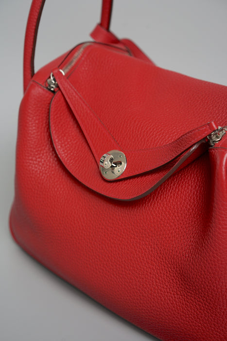 Hermes Lindy 30 in Rouge Casque Phw