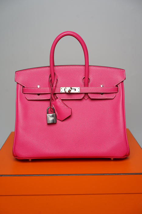 Hermes Birkin 25 Retourne in Rose Tyrein Epsom Phw