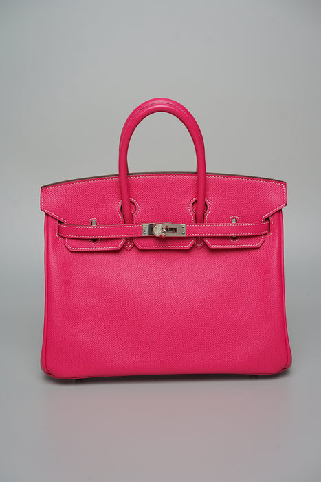 Hermes Birkin 25 Retourne in Rose Tyrein Epsom Phw