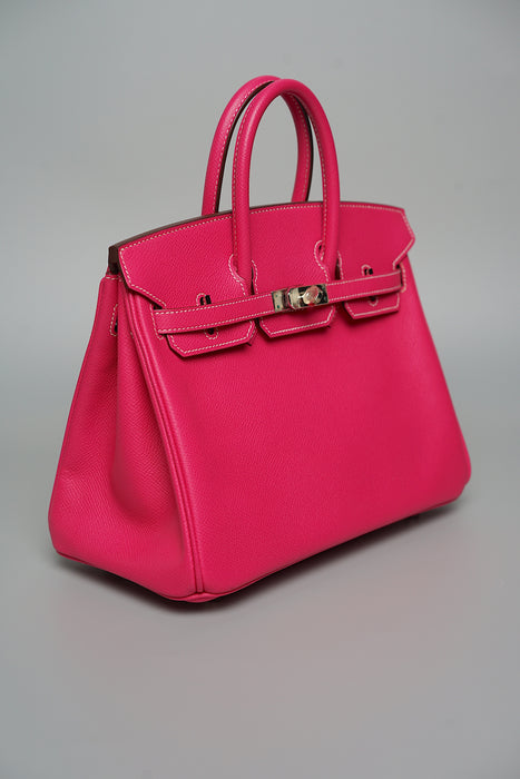 Hermes Birkin 25 Retourne in Rose Tyrein Epsom Phw