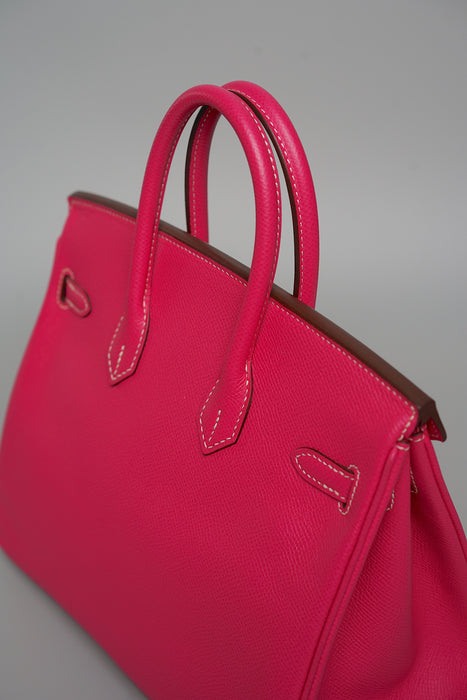 Hermes Birkin 25 Retourne in Rose Tyrein Epsom Phw
