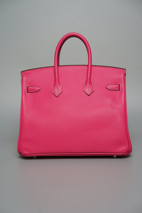 Hermes Birkin 25 Retourne in Rose Tyrein Epsom Phw