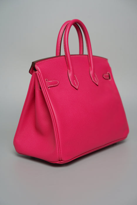 Hermes Birkin 25 Retourne in Rose Tyrein Epsom Phw