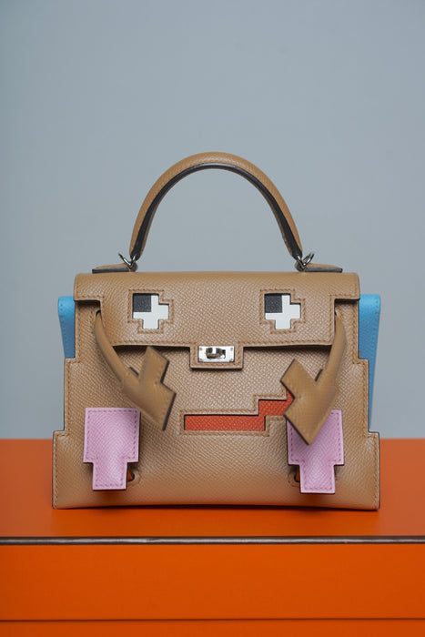 Hermes Kelly Picto in Chai/Mauve Sylvester/Blue Celeste Phw (Brand New)