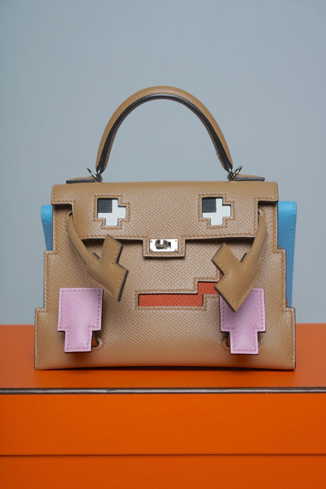 Hermes Kelly Picto in Chai/Mauve Sylvester/Blue Celeste Phw (Brand New)