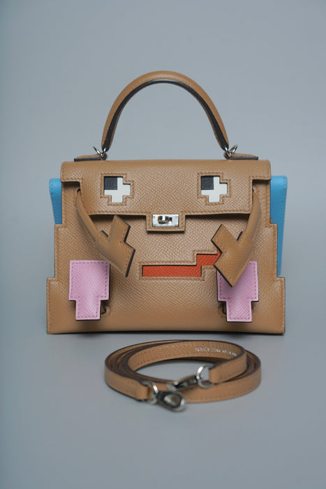 Hermes Kelly Picto in Chai/Mauve Sylvester/Blue Celeste Phw (Brand New)