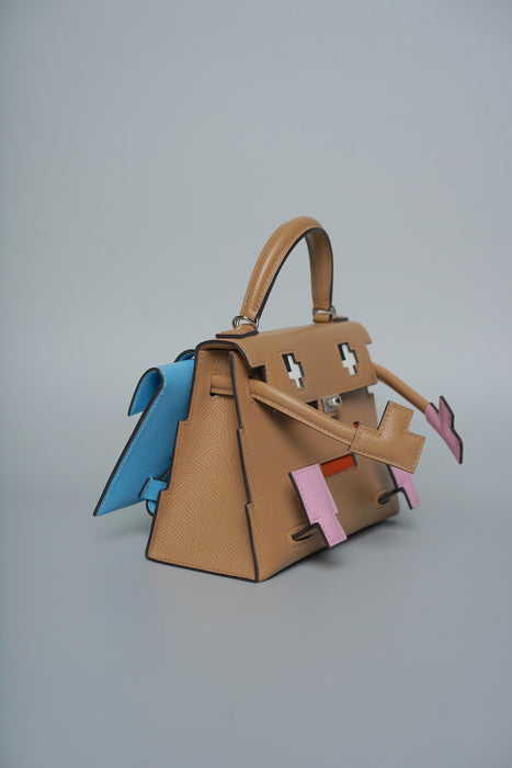 Hermes Kelly Picto in Chai/Mauve Sylvester/Blue Celeste Phw (Brand New)