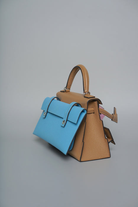 Hermes Kelly Picto in Chai/Mauve Sylvester/Blue Celeste Phw (Brand New)