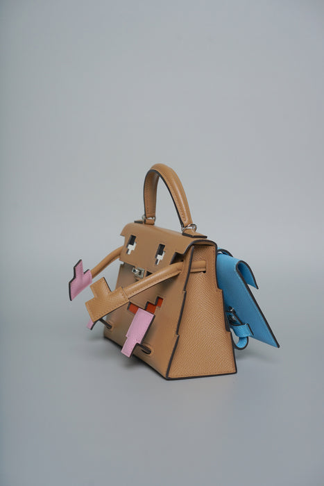 Hermes Kelly Picto in Chai/Mauve Sylvester/Blue Celeste Phw (Brand New)
