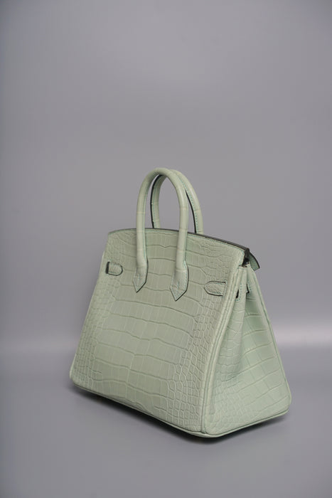 Hermes Birkin 25 in Vert D'Eau Matte Alligator Ghw (Brand new)