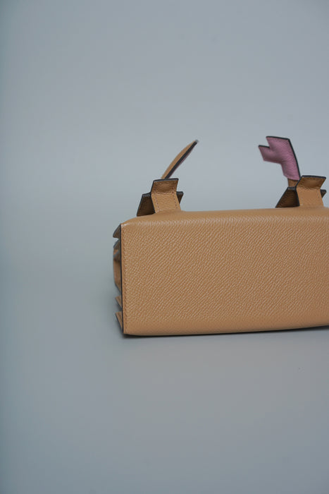 Hermes Kelly Picto in Chai/Mauve Sylvester/Blue Celeste Phw (Brand New)