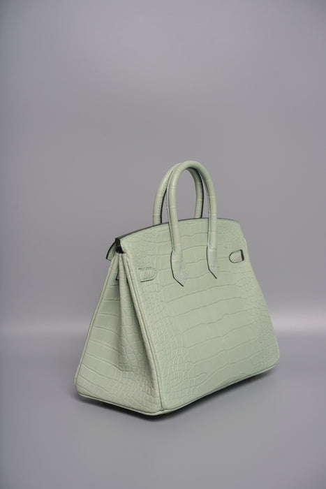 Hermes Birkin 25 in Vert D'Eau Matte Alligator Ghw (Brand new)