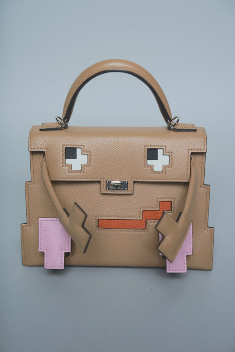 Hermes Kelly Picto in Chai/Mauve Sylvester/Blue Celeste Phw (Brand New)
