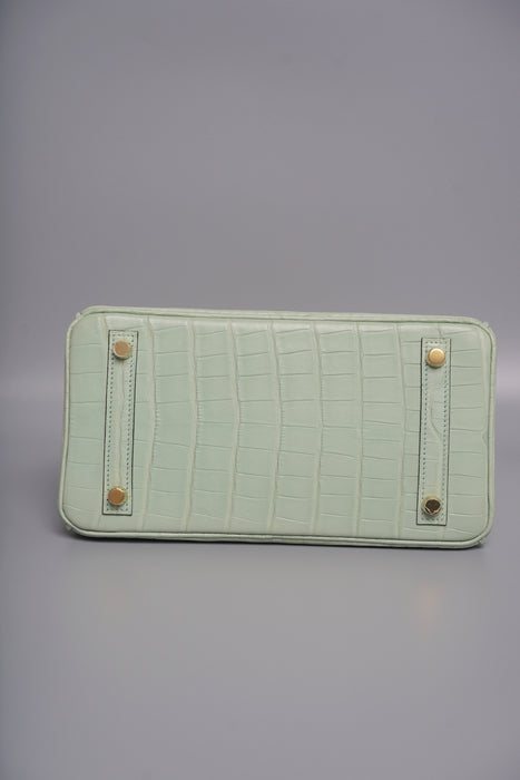 Hermes Birkin 25 in Vert D'Eau Matte Alligator Ghw (Brand new)