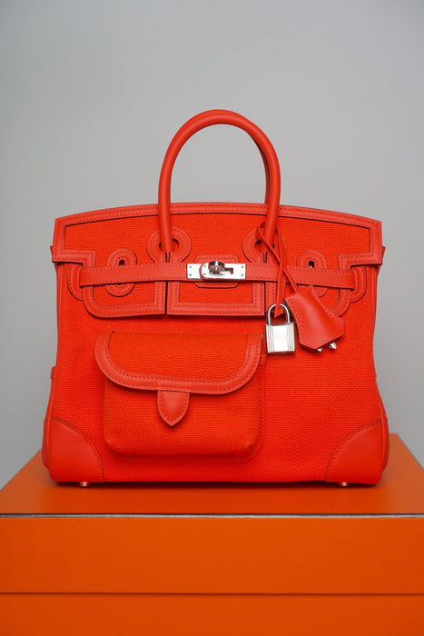 Hermes Birkin 25 Cargo in Orange Field Phw (Brand New)