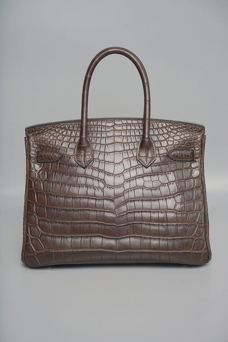 Hermes Birkin 30 in Ebene Matte Alligator Ghw