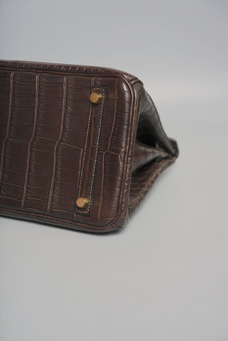 Hermes Birkin 30 in Ebene Matte Alligator Ghw