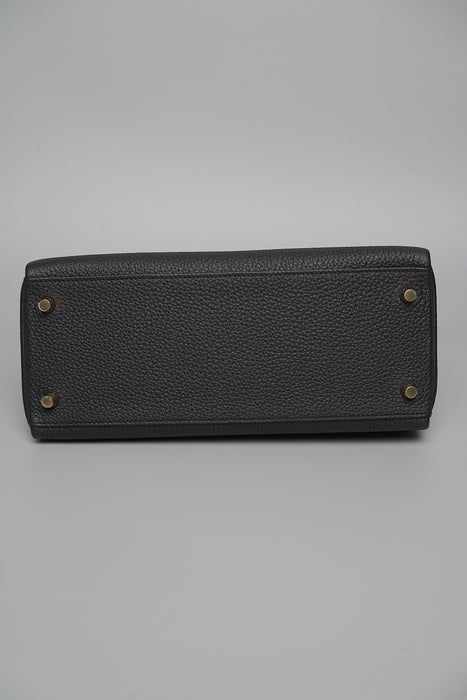 Hermes Kelly 28 Touch in Noir Shiny Alligator/Togo Ghw (Brand New)