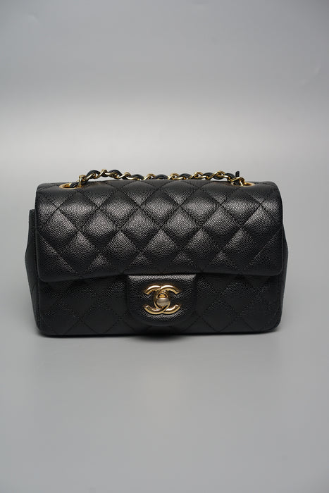 Chanel Mini Rectangular in Black Caviar Ghw