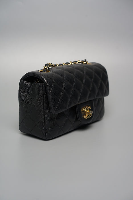 Chanel Mini Rectangular in Black Caviar Ghw