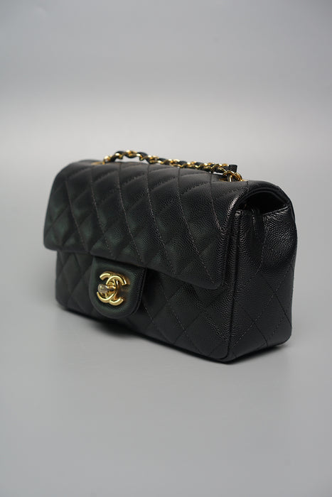 Chanel Mini Rectangular in Black Caviar Ghw