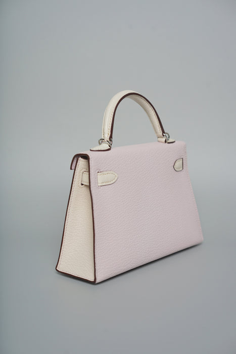 Hermes Kelly 20 HSS in Mauve Pale x Nata Chevre Mysore Phw (Brand New)