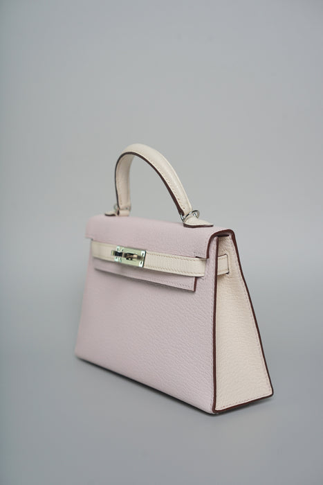 Hermes Kelly 20 HSS in Mauve Pale x Nata Chevre Mysore Phw (Brand New)