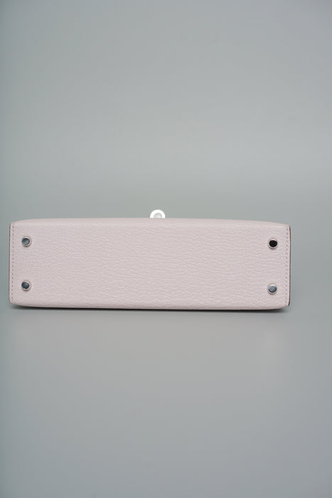 Hermes Kelly 20 HSS in Mauve Pale x Nata Chevre Mysore Phw (Brand New)
