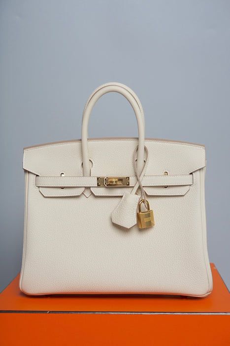 Hermes Birkin 25 in Craie Togo Ghw (Brand New)