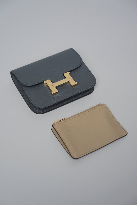 Hermes Constance Slim in Gris Misty Permabrass (Brand New)