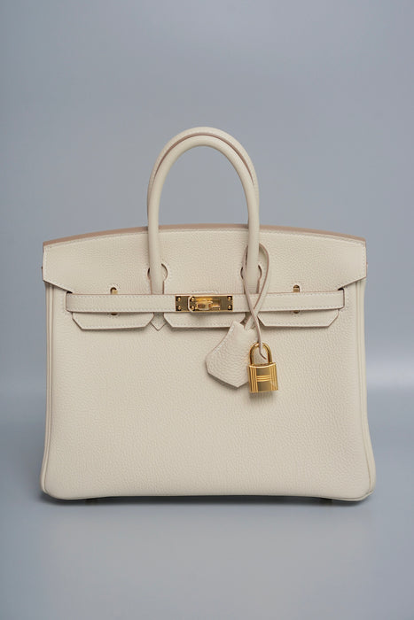 Hermes Birkin 25 in Craie Togo Ghw (Brand New)